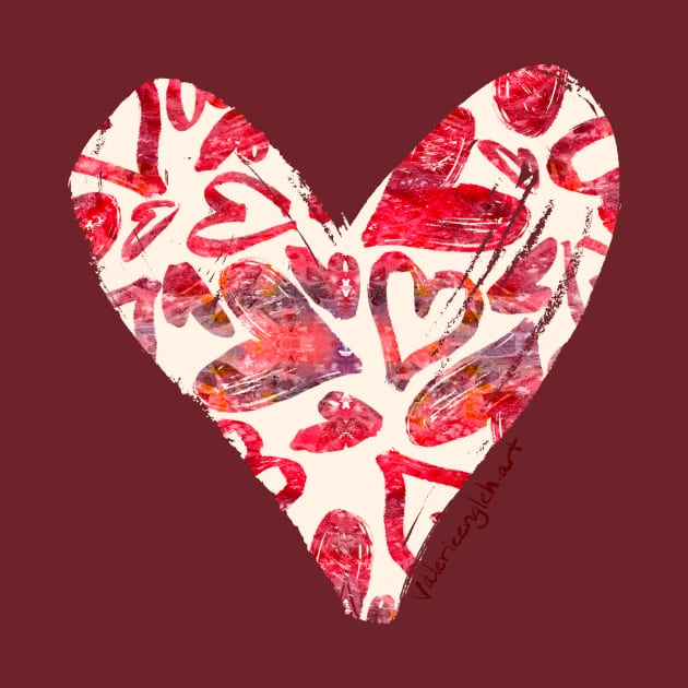 Red Watercolor Hearts Surface Pattern by venglehart