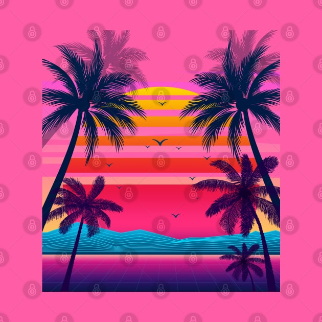 Pink Sunset Retrowave by edmproject