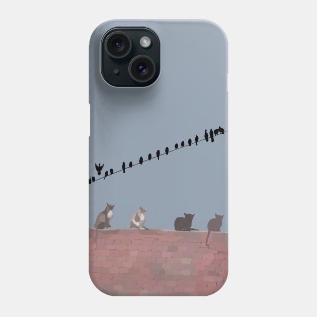 Cats And Birds Phone Case by TenomonMalke