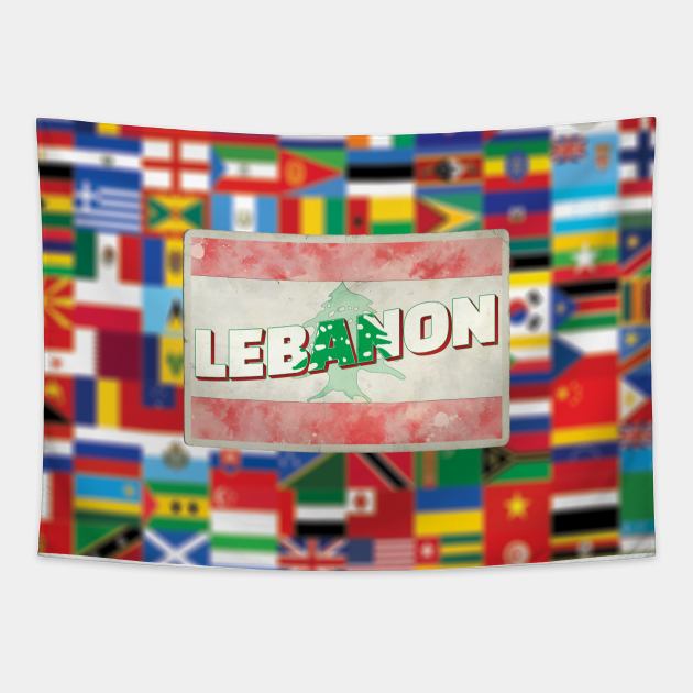 Lebanon Vintage style retro souvenir Tapestry by DesignerPropo