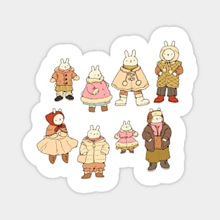 Winter bunnies Magnet