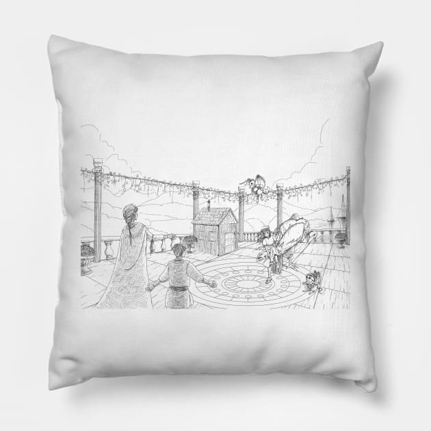 The Palace Balcony Pillow by reynoldjay