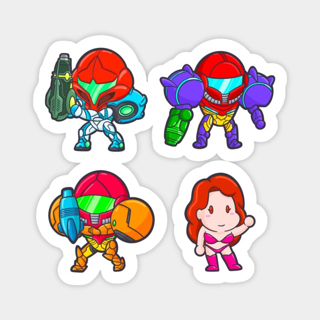 Chibi Metroid (Pack 1) Magnet by DrawingsFromHell