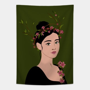 Asian Woman Portrait Tapestry