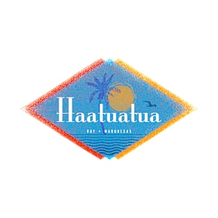 Haatuatua Bay, Marquesas Retro Mid Century Style T-Shirt