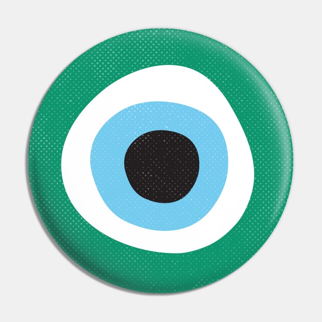 Evil Eye Emerald Green Pin by Inogitna Designs