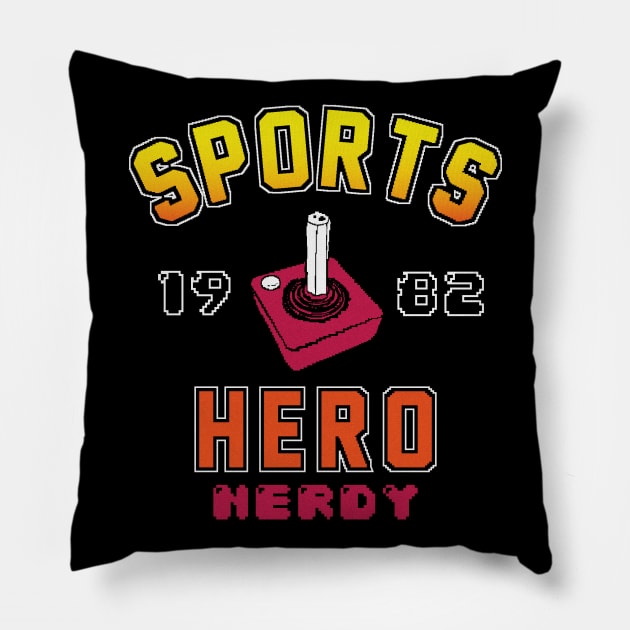 HERO NERDY CHAMP Pillow by ALFBOCREATIVE