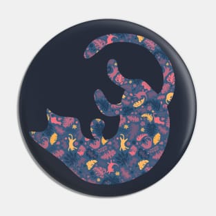 Cats Playing in The Tropical Forest SILHOUETTE Pin