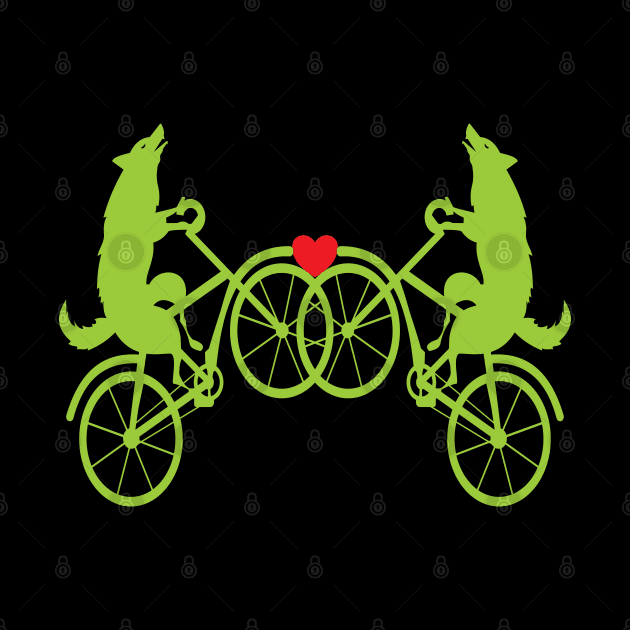 Wolf bicycle love nice cute cool colorful by Okuadinya