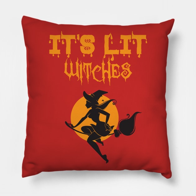 Lit witch Pillow by Imutobi