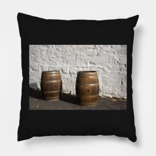 Two old wine barrels. Pillow