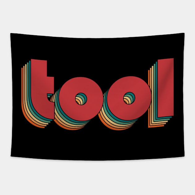 Tool - Retro Rainbow Typography Style 70s Tapestry by susugantung99