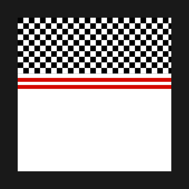 Black and White Racer Stripe Checkerboard by KathrinLegg