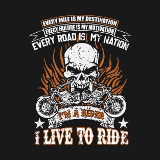 Vintage Motorcycle Rider Biker Design T-Shirt