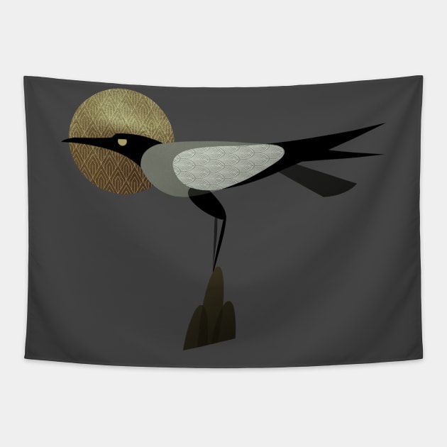 art deco crow Tapestry by gh30rgh3