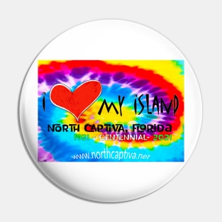 Tie Dye Classic I Love My Island Logo for Centennial Pin