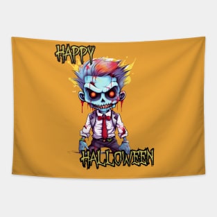 Spooky Zombie Boy Happy Halloween Tapestry