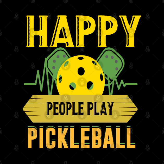 Happy people play pickleball by coollooks