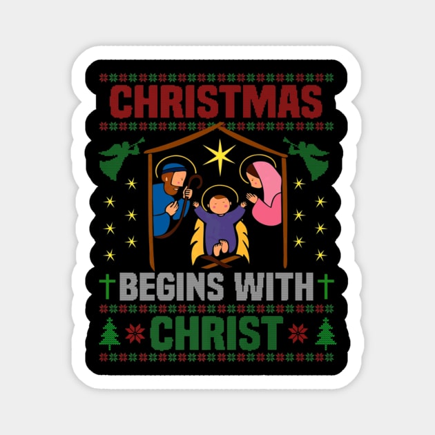 Christmas Begins With Jesus Lover Magnet by Melaine GoddessArt