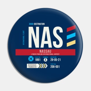 Nassau (NAS) Airport Code Baggage Tag Pin