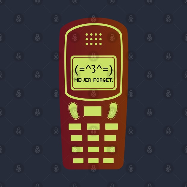 NEVER FORGET 90s RETRO VINTAGE MOBILE CELLPHONE by DAZu