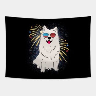 Cool Dog USA flag Patriotic 4th July independence day coolest shirt for july forth Tapestry