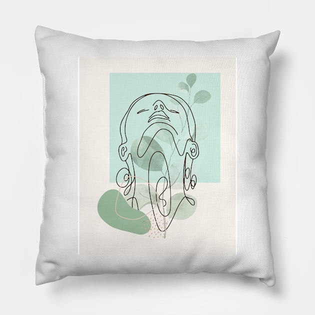 Breathe Man Line Art Pillow by marknprints