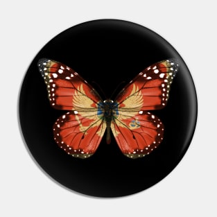 Montenegrin Flag  Butterfly - Gift for Montenegrin From Montenegro Pin