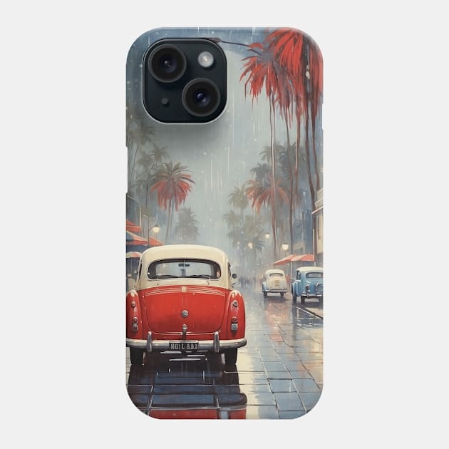 Australia Rainy Night Beach Vintage Travel Poster Tourism Phone Case by TravelersGems