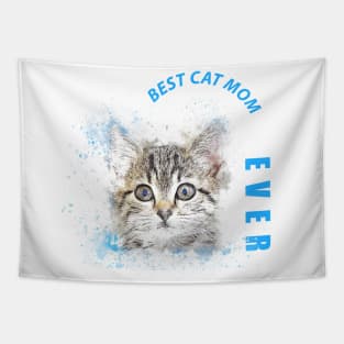 Vintage Best Cat Mom Ever T-Shirt Mother's And Cat Lovers Gift Tapestry