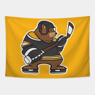 Boston Bruins Bear Hockey Design Tapestry