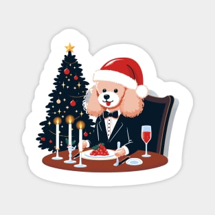 Poodle Dog Christmas Magnet