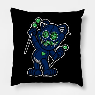 Happy VooDoo Kitty Cat Doll Seattle Colors Pillow