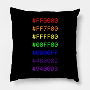 Rainbow Hex Code Pillow