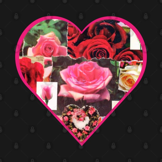 Roses Heart Shaped Collage by The Golden Palomino