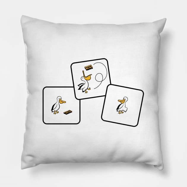 Pellie The Pelican Comic Story v2 Pillow by NeverDrewBefore