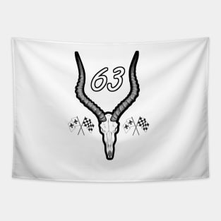 63 Impala Skull White Number Tapestry