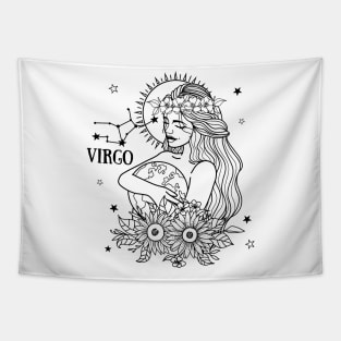 Zodiac Garden Floral Design: Virgo Tapestry