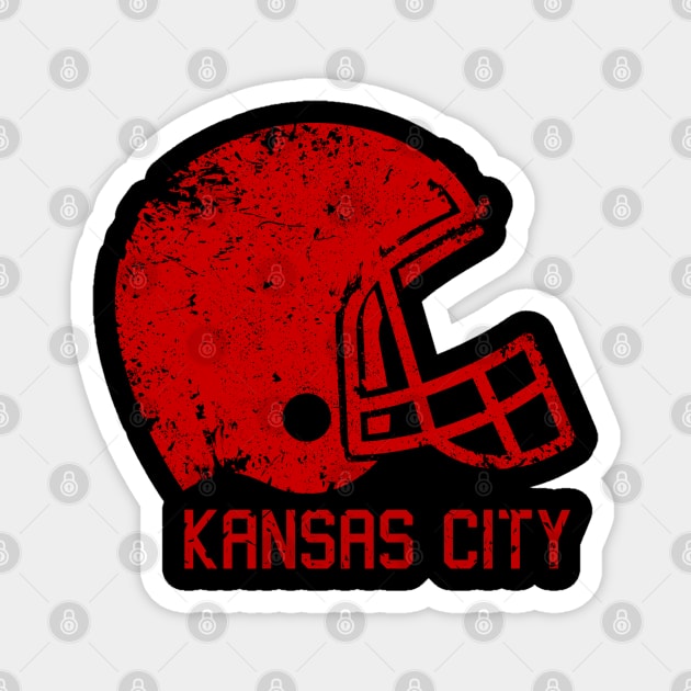 Kansas city chiefs Retro Helmet Magnet by FootballBum