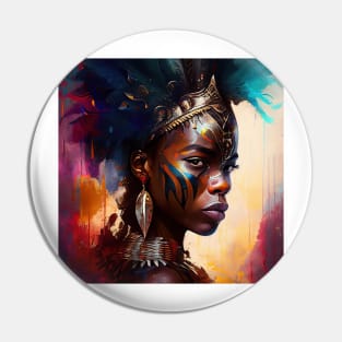 Powerful African Warrior Woman #4 Pin