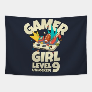 Gamer Girl Level 9 Unlocked! Tapestry