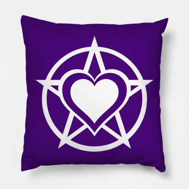 White Pagan Heart Cheeky Witch® Pillow by Cheeky Witch