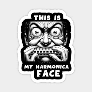 THI IS MY HARMONICA FACE Magnet