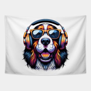 Grand Basset Griffon Vendeen Smiling DJ with Joyful Beats Tapestry