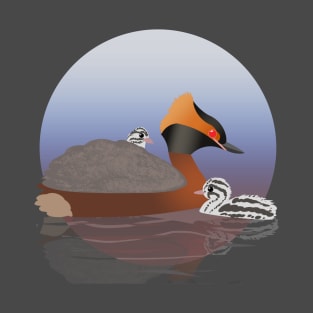 Horned grebe with chicks T-Shirt