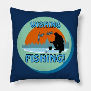 Outdoor sportsman sunset wishing for ice fishing Pillow