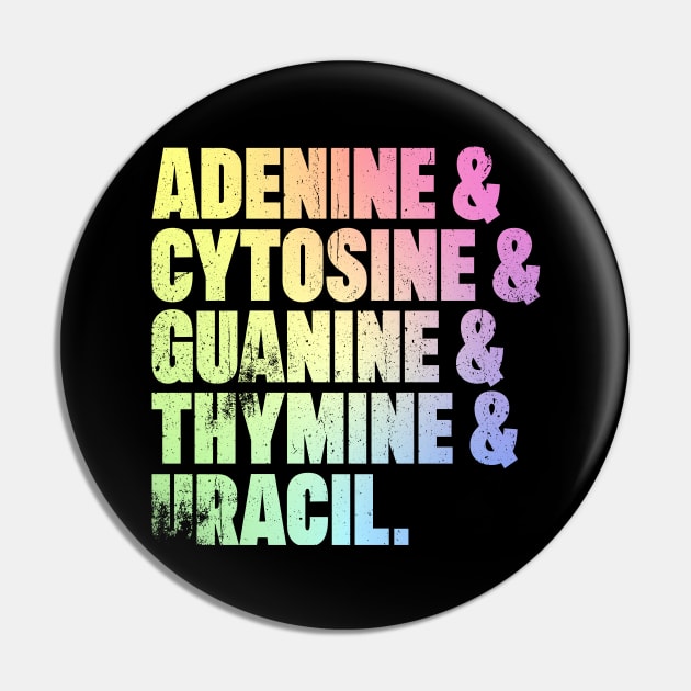 Adenine & Cytosine & Guanine & Thymine & Uracil Pin by ScienceCorner