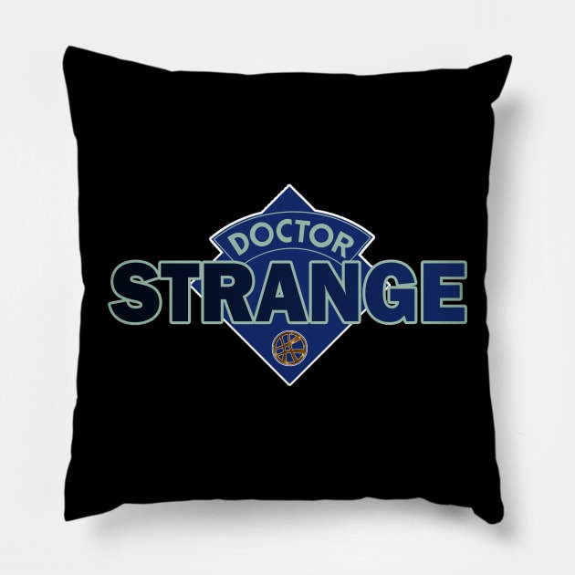 Doctor Strange - Doctor Who Style Logo Pillow by RetroZest