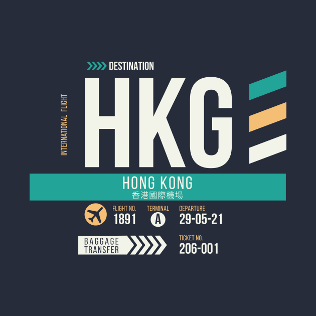 Hong Kong (HKG) Airport Code Baggage Tag by SLAG_Creative