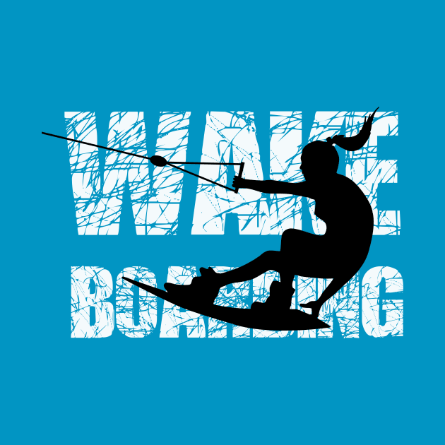 Girl Wakeboarding by The Tee Cat